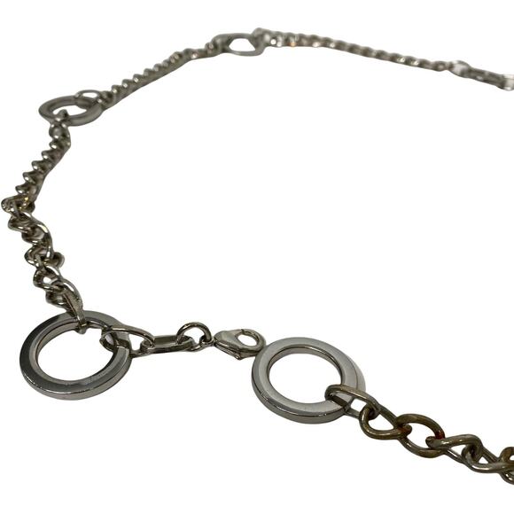 Women's Silver Circular Link Chain Hip Belt Boho Classic Horsebit Elegant Small - Picture 1 of 2